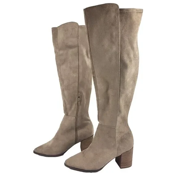 dv by dolce vita treasure women's over the knee boots synthetic almond toe 10 - Picture 1 of 16